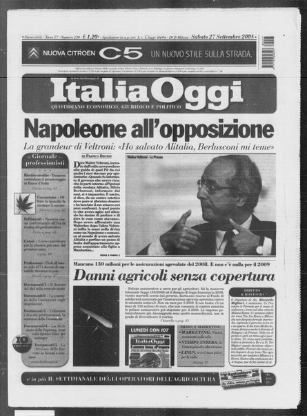 Italia oggi : quotidiano di economia finanza e politica